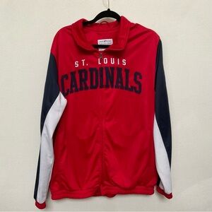 MLB St. Louis Cardinals Red, Navy, White Full Zip Embroidered Jacket Size Large